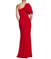 Dress the Population Georgina Asymmetrical Neck Sleeveless Bow Shoulder Maxi Dress