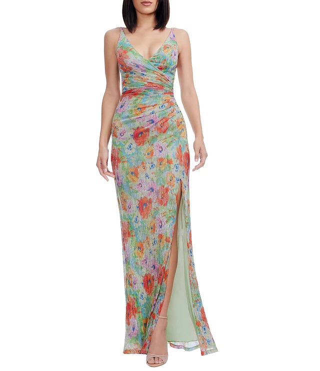 open lace back dress Jordan Metallic Gown  Dress the Population