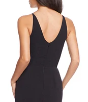 Dress the Population Jordan Deep V-Neck Sleeveless Side Front Slit Gown