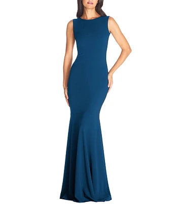 Dress the Population Leighton Sleeveless Boat Neck Mermaid Gown