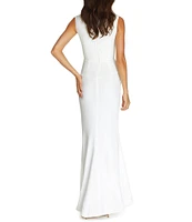 Dress the Population Monroe V-Neck Sleeveless Crepe Mermaid Dress