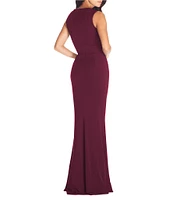 Dress the Population Monroe V-Neck Sleeveless Crepe Mermaid Dress