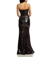 Dress the Population Sequin Strapless Sweetheart Sleeveless Mermaid Gown