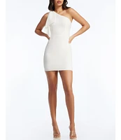 Dress the Population Tiff Asymmetrical Neck Sleeveless Mini Dress