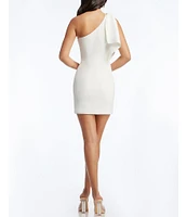 Dress the Population Tiff Asymmetrical Neck Sleeveless Mini Dress