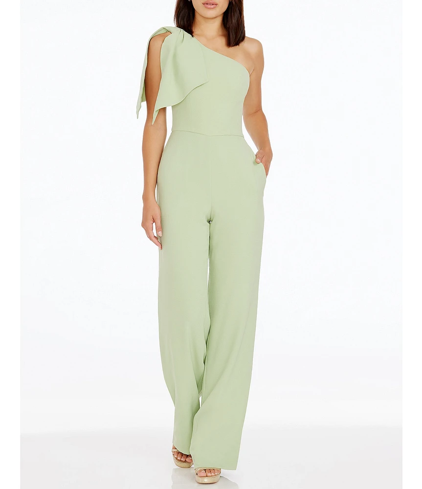 Dress the Population Tiffany Asymmetrical One Shoulder Jumpsuit