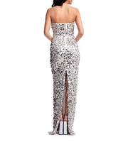 Dress the Population Vada Sequin Strapless Sweetheart Neck Sleeveless Sheath Dress