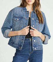 Driftwood After Party Rhinestone Embellished Denim Jacket