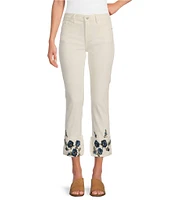 Driftwood Colete Floral Bouquet Embroidered Cropped Jeans