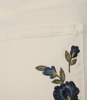 Driftwood Colete Floral Bouquet Embroidered Cropped Jeans