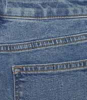Driftwood Colette Stretch Denim Embroidered Cuffed Cropped Straight Leg Jeans