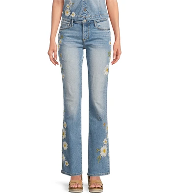 Driftwood Kelly Daisy Bee Stretch Denim Floral Ankle Jeans