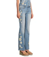 Driftwood Kelly Daisy Bee Stretch Denim Floral Ankle Jeans