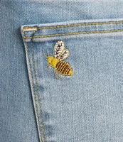 Driftwood Kelly Daisy Bee Stretch Denim Floral Ankle Jeans