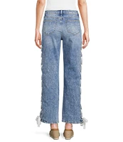 Driftwood Stretch Denim High Rise Lace Jeans