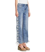 Driftwood Stretch Denim High Rise Lace Jeans