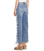 Driftwood Stretch Denim High Rise Lace Jeans
