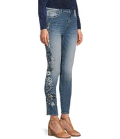 Driftwood X Bluebell Fleur Jackie Floral Embroidered High Rise Skinny Jeans