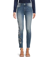 Driftwood X Bluebell Fleur Jackie Floral Embroidered High Rise Skinny Jeans