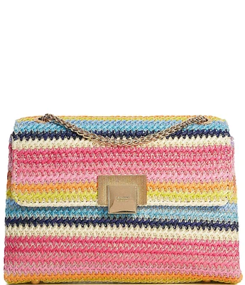 Dune London Bondi Raffia Multi Colored Mini Crossbody Bag