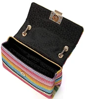 Dune London Bondi Raffia Multi Colored Mini Crossbody Bag