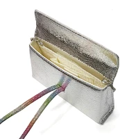 Dune London Brynie Metallic Diamante Rainbow Rhinestone-Loop Clutch