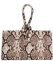 Dune London Brynie Snake Print Loop Handle Clutch