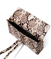 Dune London Brynie Snake Print Loop Handle Clutch