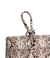 Dune London Brynie Snake Print Loop Handle Clutch