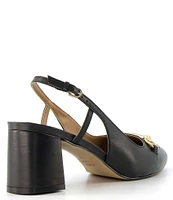 Dune London Cassie Leather Bit Buckle Slingback Pumps