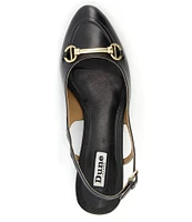 Dune London Cassie Leather Bit Buckle Slingback Pumps