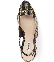 Dune London Choiced Plaid Boucle Bit Buckle Slingback Pumps