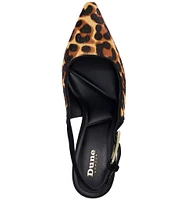 Dune London Closed Leopard Print Calf Hair Sling Pumps