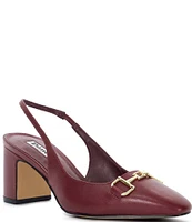 Dune London Detailed Leather Bit Buckle Slingback Pumps