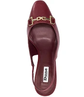 Dune London Detailed Leather Bit Buckle Slingback Pumps