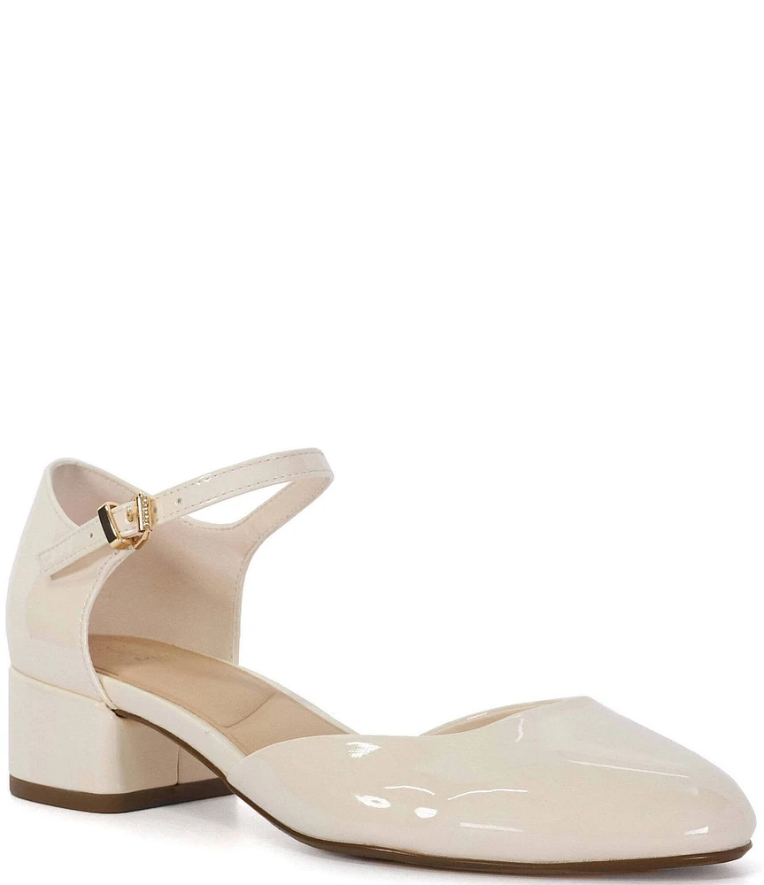 Dune London Dominos Patent Ankle Strap Pumps