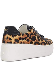 Dune London Episode 2 Leopard Print Leather Platform Sneakers