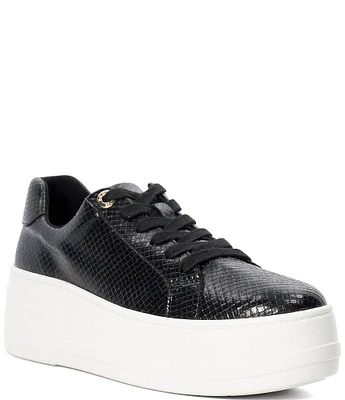 Dune London Episode Snake Embossed Platform Sneakers