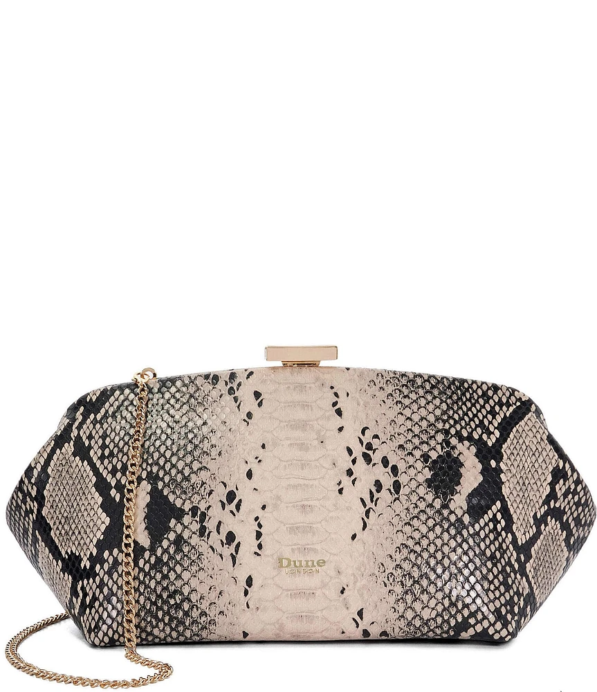 Dune London Expect Snake Print Clutch