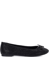 Dune London Hallis Rhinestone Embellished Ballet Bow Flats