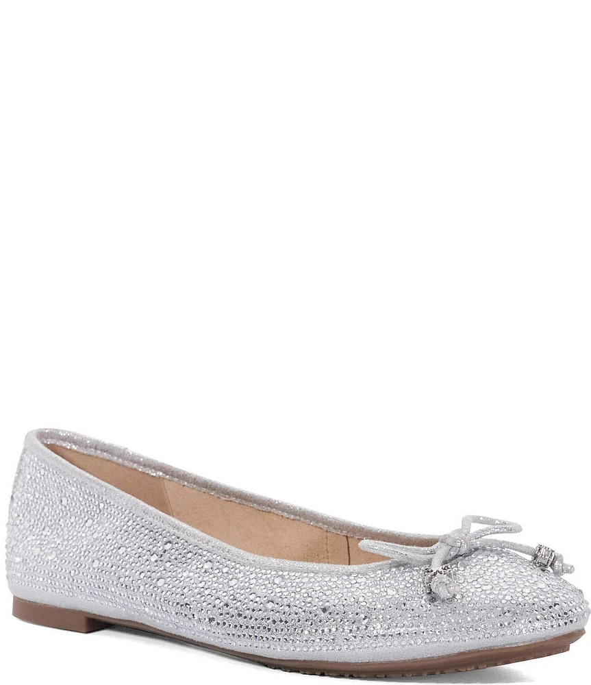 Dune London Hallis Rhinestone Embellished Ballet Bow Flats