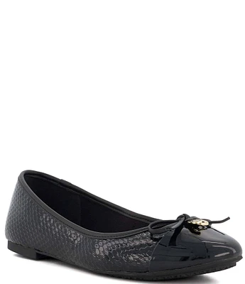 Dune London Hallo Patent Bow Ballet Flats