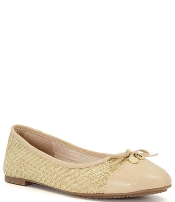 Dune London Hallo Woven Bow Ballet Flats