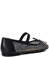 Dune London Happening Rhinestone Fishnet Mesh Ballet Flats