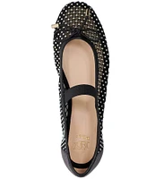 Dune London Happening Rhinestone Fishnet Mesh Ballet Flats