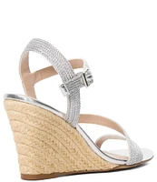 Dune London Kaias Metallic Espadrille Wedge Sandals