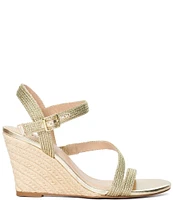 Dune London Kaias Metallic Espadrille Wedge Sandals