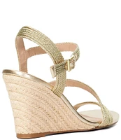 Dune London Kaias Metallic Espadrille Wedge Sandals