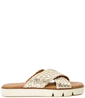 Dune London Lexey Woven Leather Chunky Slide Sandals