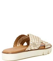 Dune London Lexey Woven Leather Chunky Slide Sandals